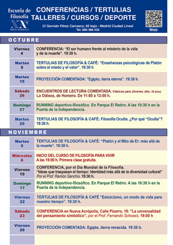 PROGRAMACIÓN PARA OCTUBRE-NOVIEMBRE